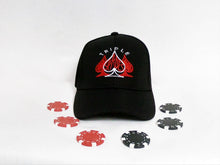 Load image into Gallery viewer, Triple Spades Red on Black Hat
