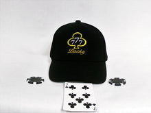 Load image into Gallery viewer, Lucky 7&#39;s Gold on Black Hat
